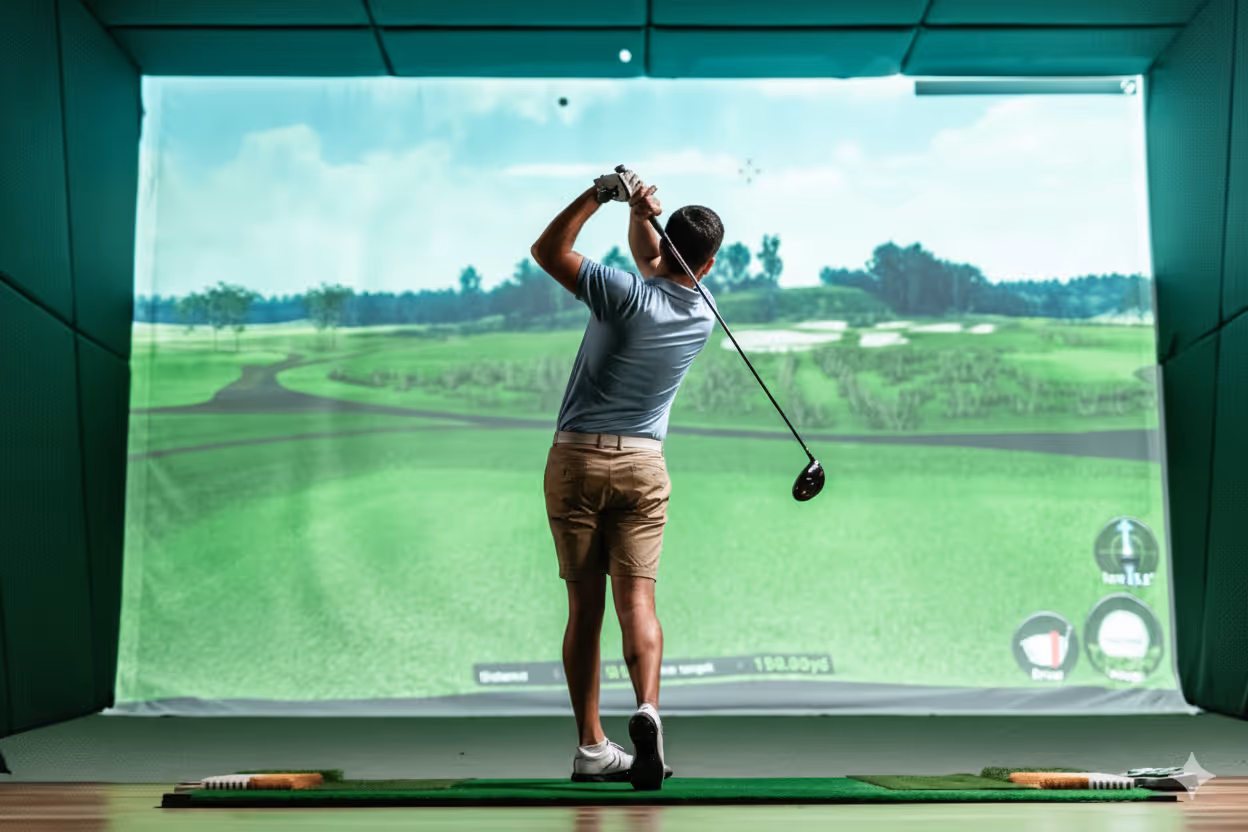 View from inside a simulator bay